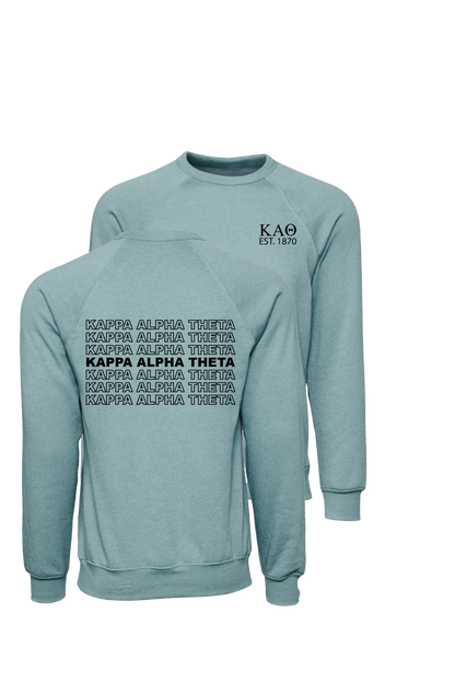 Kappa Alpha Theta Repeating Name Crewneck Sweatshirts