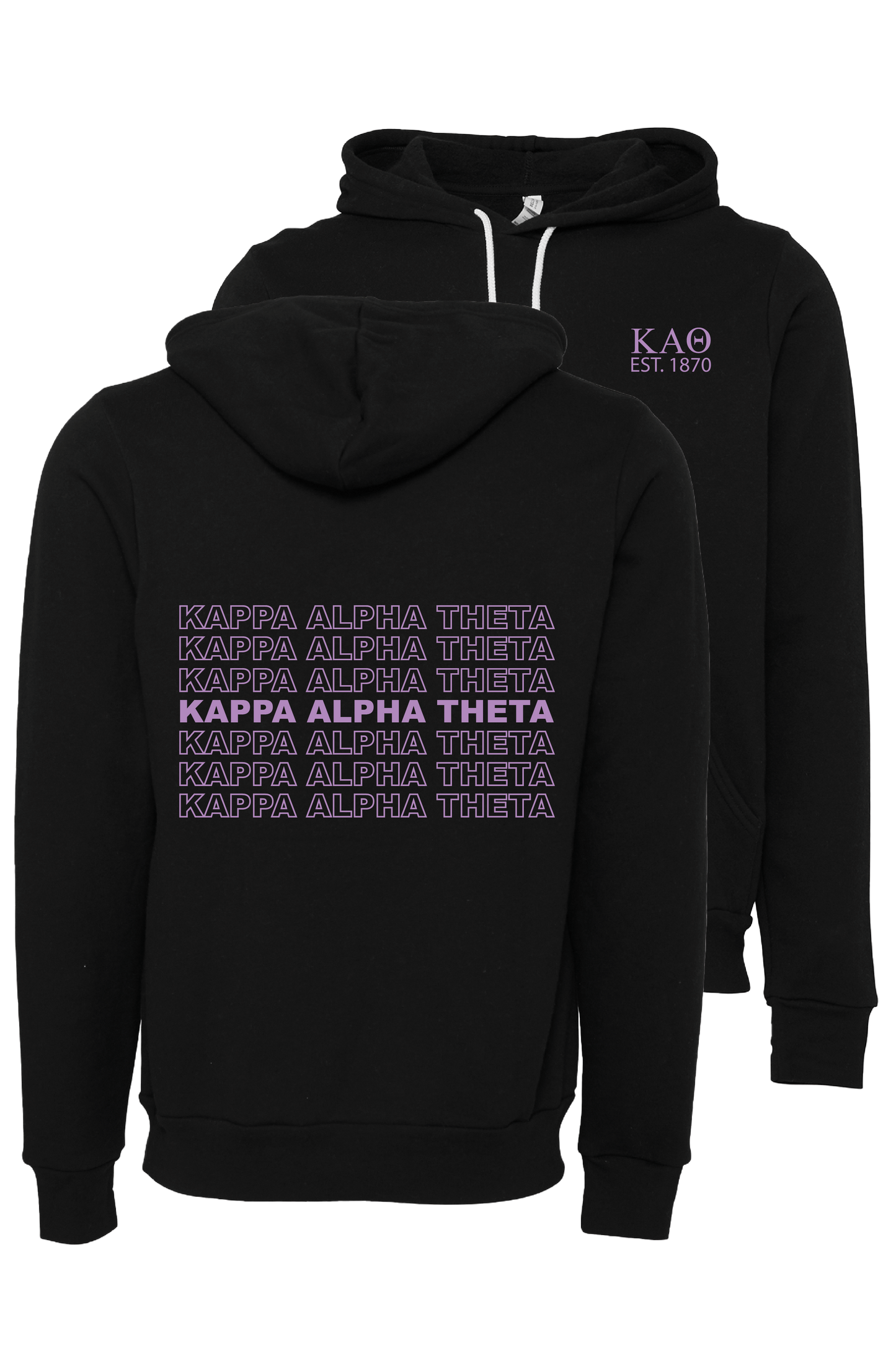 Kappa Alpha Theta Repeating Name Hooded Sweatshirts