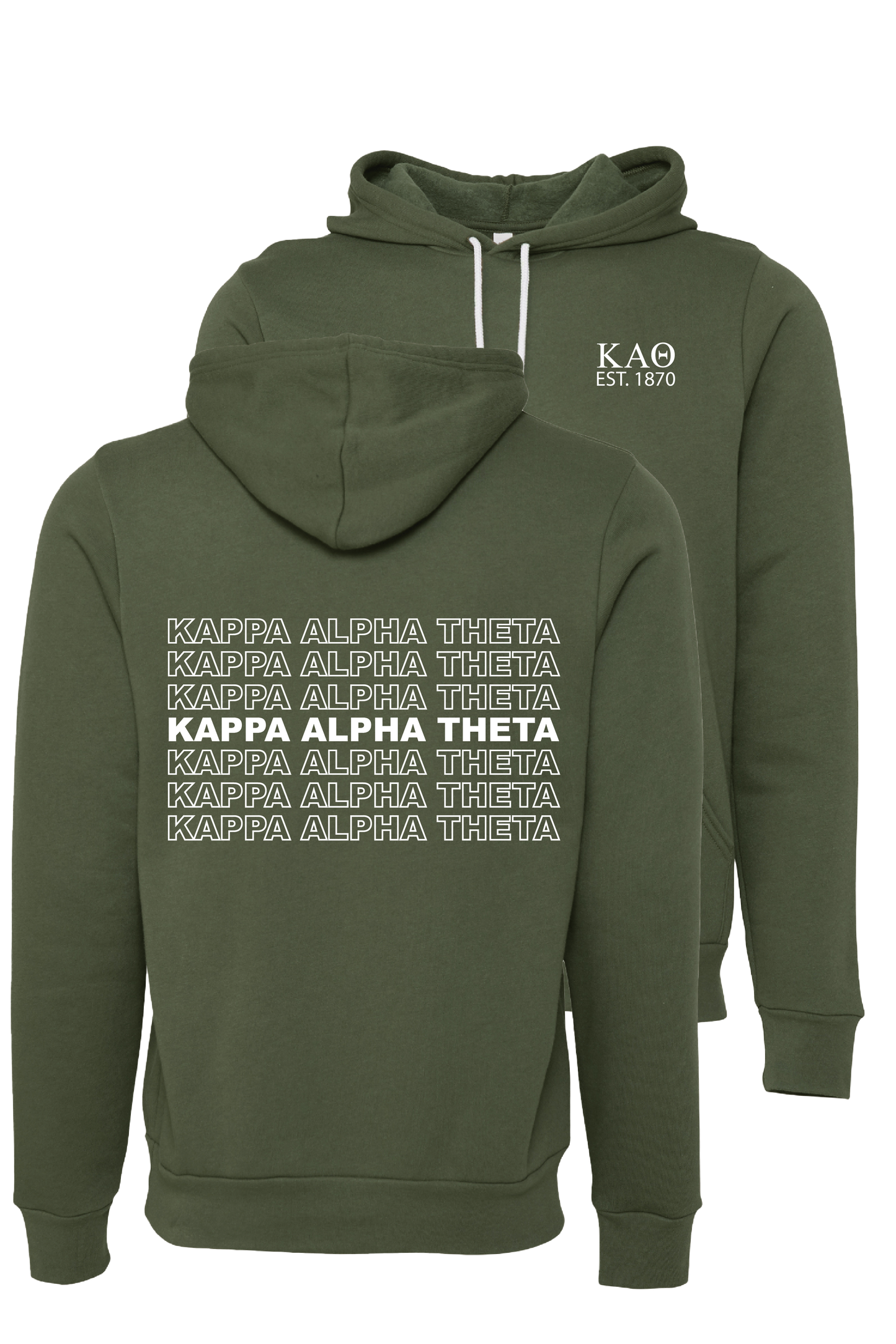 Kappa Alpha Theta Repeating Name Hooded Sweatshirts