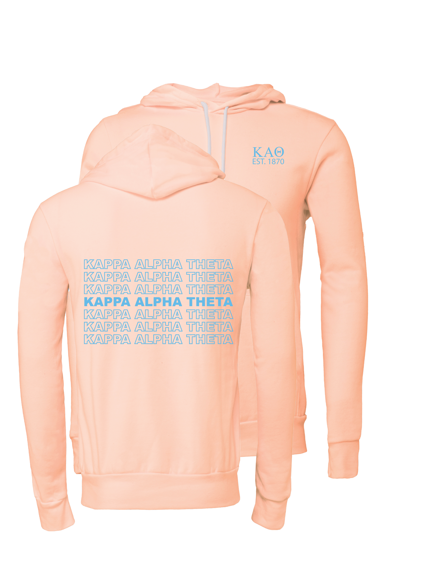 Kappa Alpha Theta Repeating Name Hooded Sweatshirts