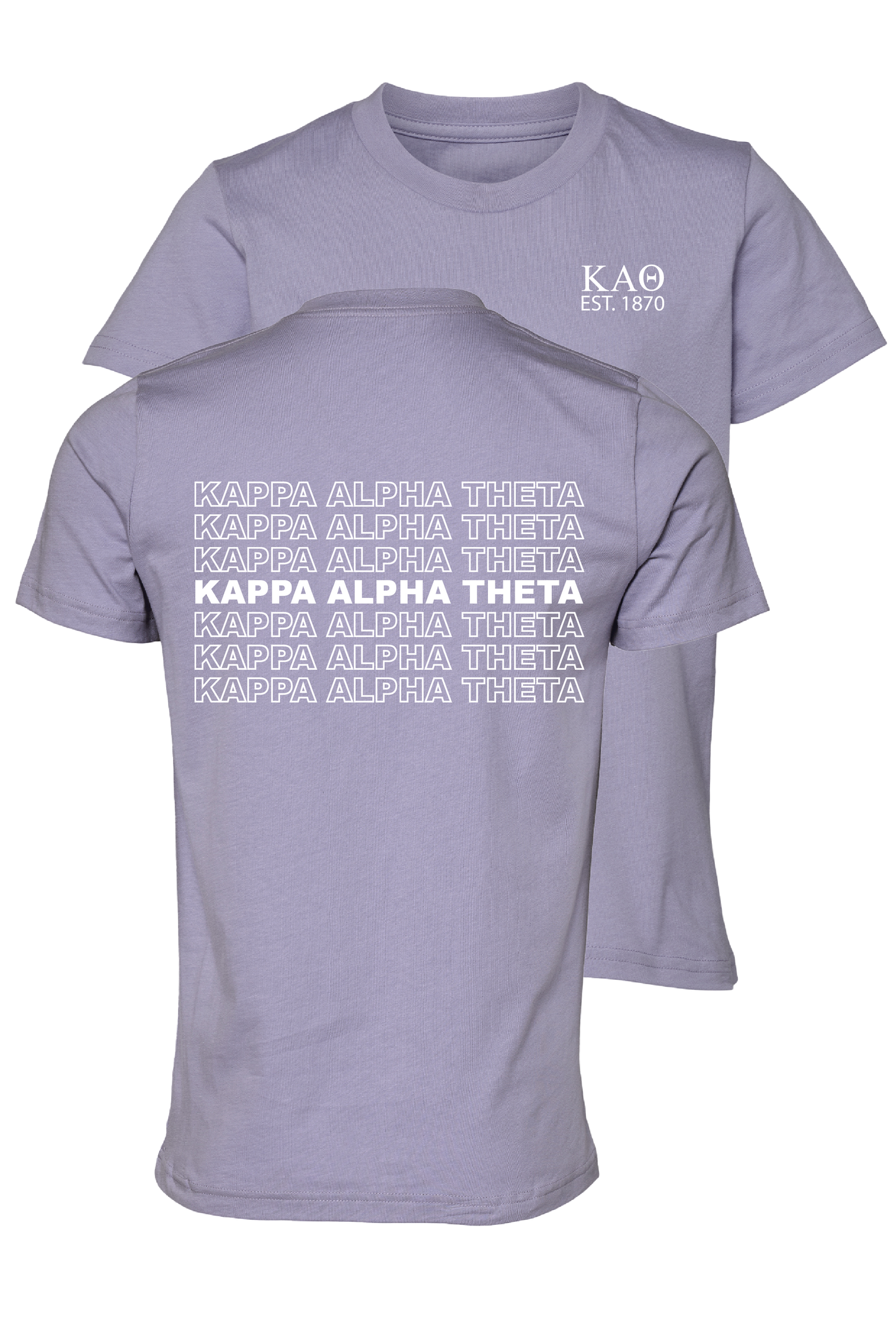 Kappa Alpha Theta Repeating Name Short Sleeve T-Shirts