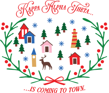 Kappa Alpha Theta Christmas Village Crewneck