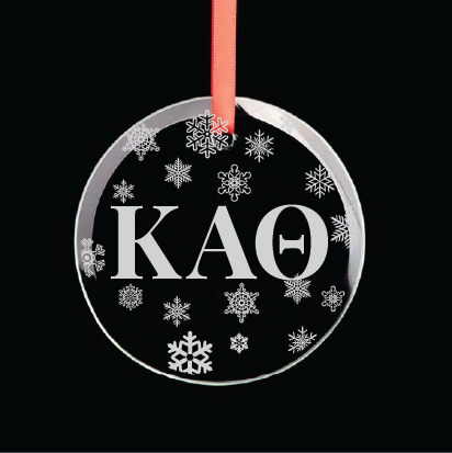 Kappa Alpha Theta Round Multi-Snowflake Ornament
