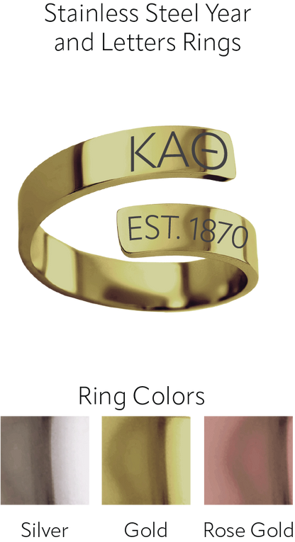 Kappa Alpha Theta Year and Letters Rings