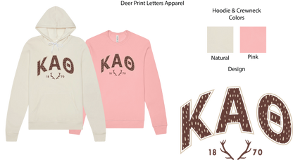 Kappa Alpha Theta Fawn Print Varsity Hoodie