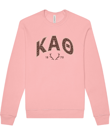 Kappa Alpha Theta Fawn Print Varsity Crewneck