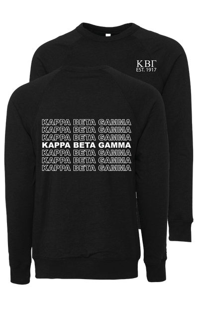 Kappa Beta Gamma Repeating Name Crewneck Sweatshirts