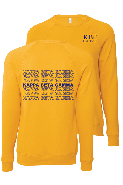 Kappa Beta Gamma Repeating Name Crewneck Sweatshirts