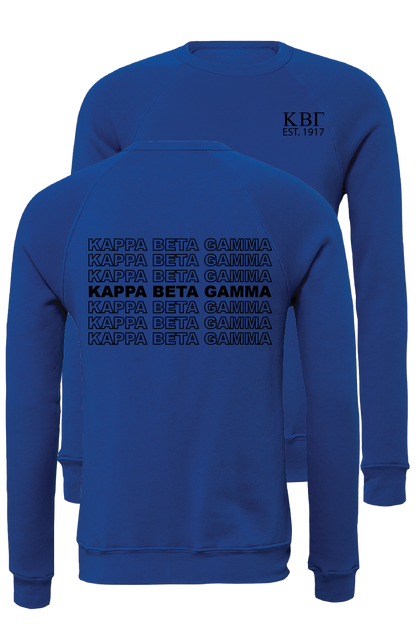 Kappa Beta Gamma Repeating Name Crewneck Sweatshirts