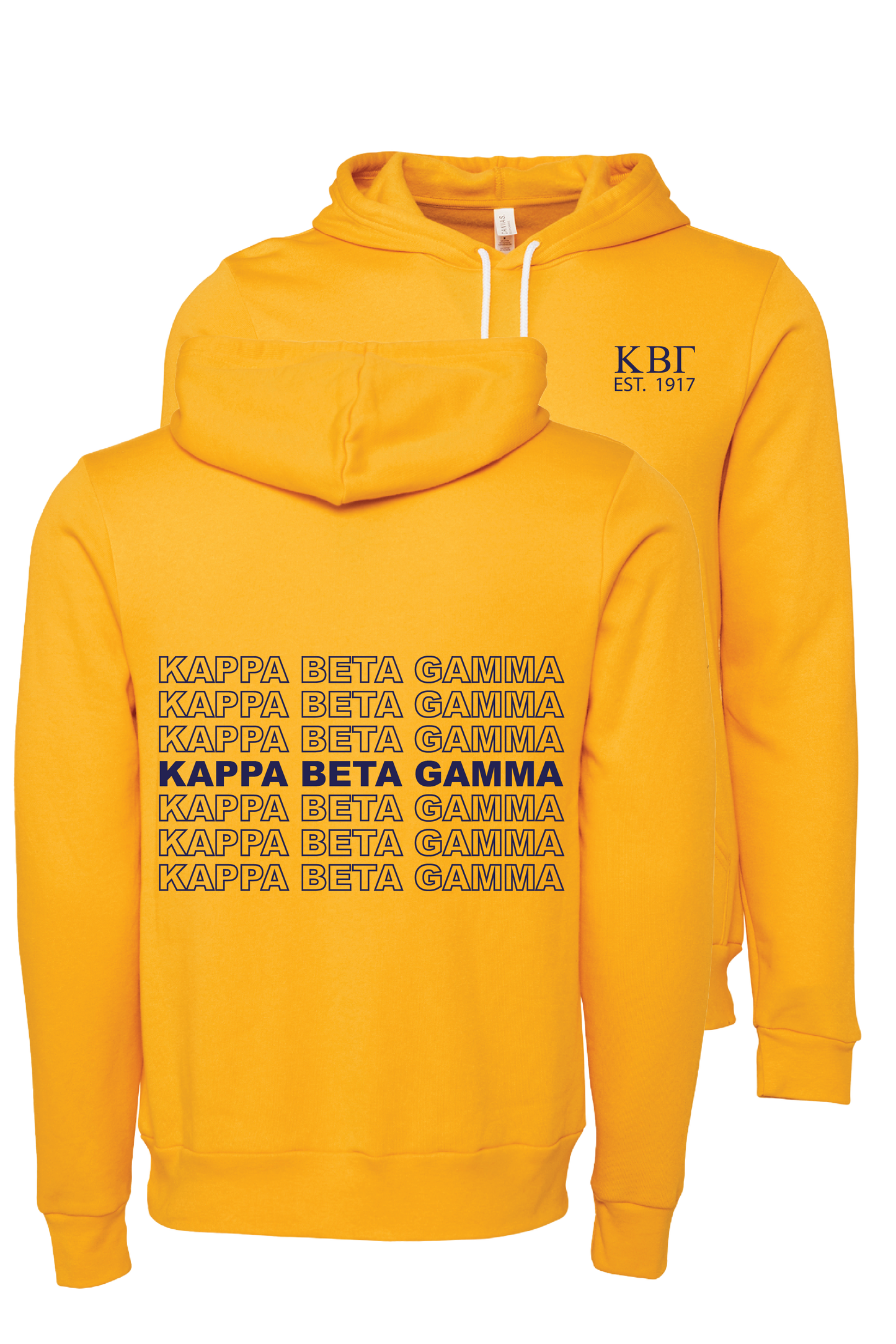 Kappa Beta Gamma Repeating Name Hooded Sweatshirts