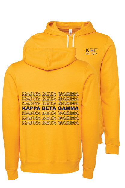 Kappa Beta Gamma Repeating Name Hooded Sweatshirts