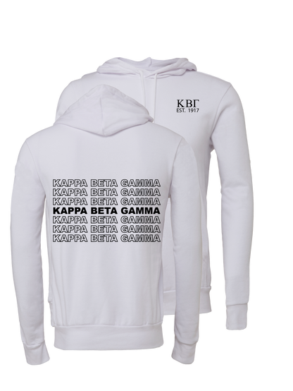 Kappa Beta Gamma Repeating Name Hooded Sweatshirts