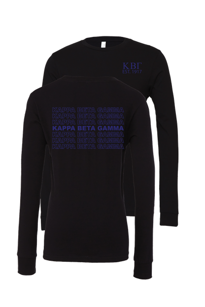 Kappa Beta Gamma Repeating Name Long Sleeve T-Shirts