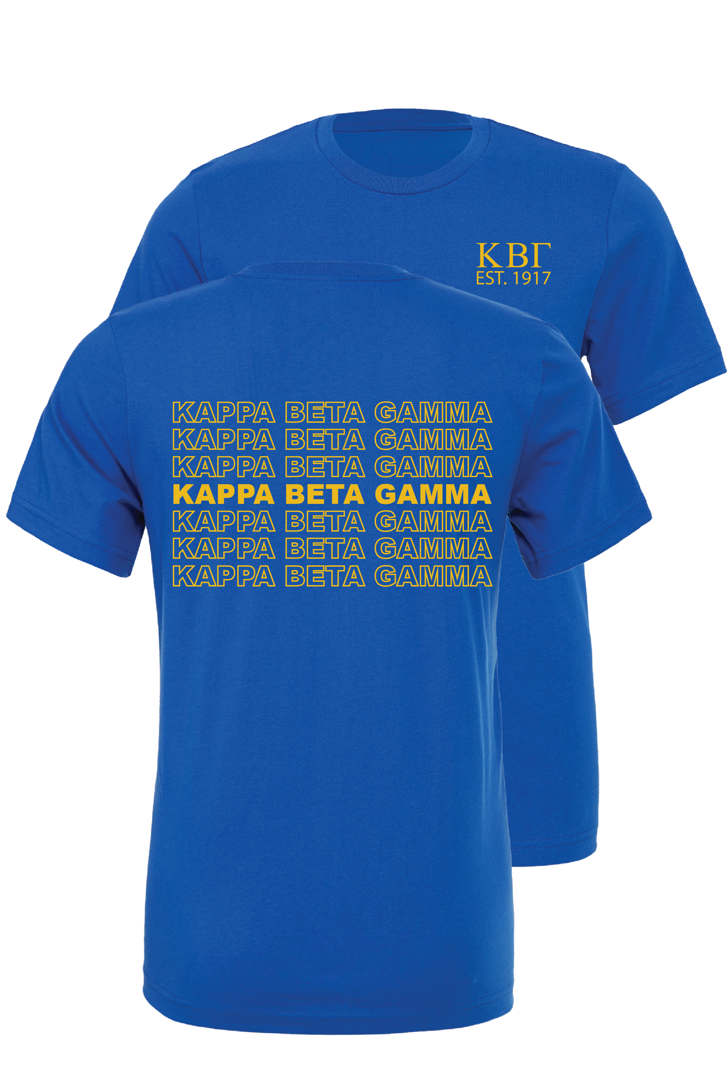 Kappa Beta Gamma Repeating Name Short Sleeve T-Shirts