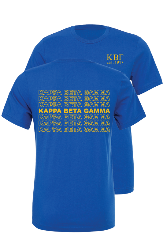 Kappa Beta Gamma Repeating Name Short Sleeve T-Shirts