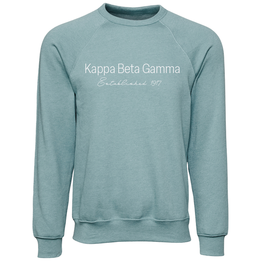 Kappa Beta Gamma Embroidered Printed Name Crewneck Sweatshirts