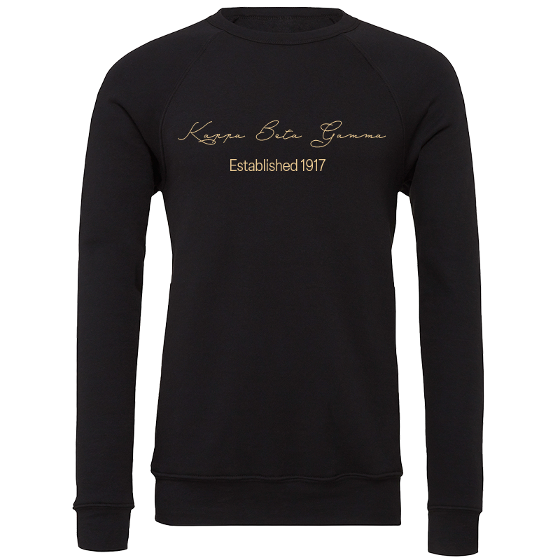Kappa Beta Gamma Embroidered Scripted Name Crewneck Sweatshirts