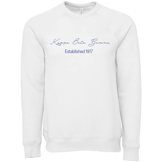 Kappa Beta Gamma Embroidered Scripted Name Crewneck Sweatshirts