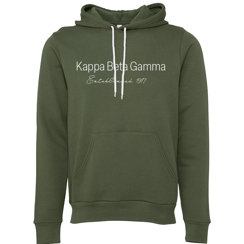 Kappa Beta Gamma Embroidered Printed Name Hooded Sweatshirts