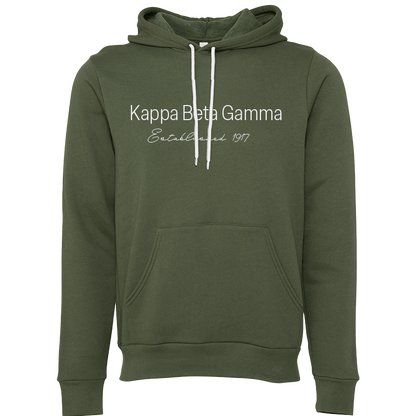Kappa Beta Gamma Embroidered Printed Name Hooded Sweatshirts