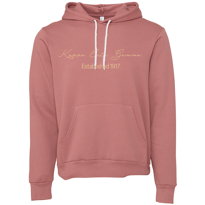 Kappa Beta Gamma Embroidered Scripted Name Hooded Sweatshirts