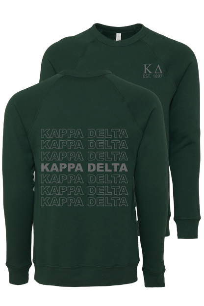 Kappa Delta Repeating Name Crewneck Sweatshirts