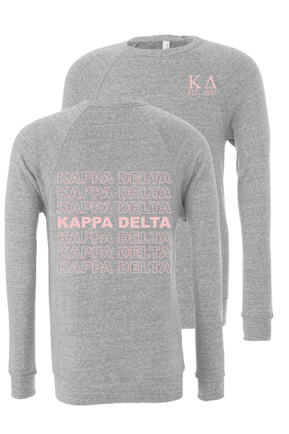 Kappa Delta Repeating Name Crewneck Sweatshirts