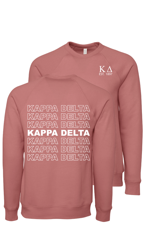 Kappa Delta Repeating Name Crewneck Sweatshirts