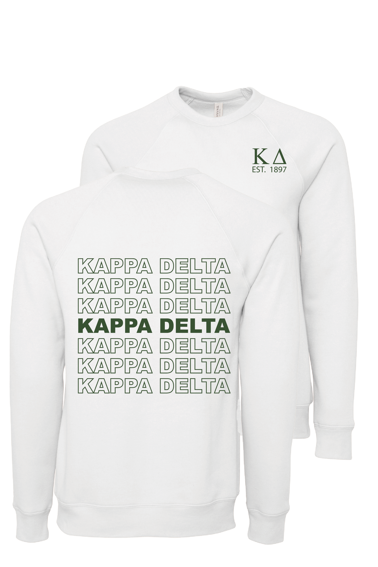 Kappa Delta Repeating Name Crewneck Sweatshirts