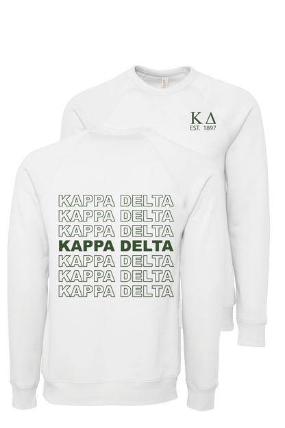 Kappa Delta Repeating Name Crewneck Sweatshirts