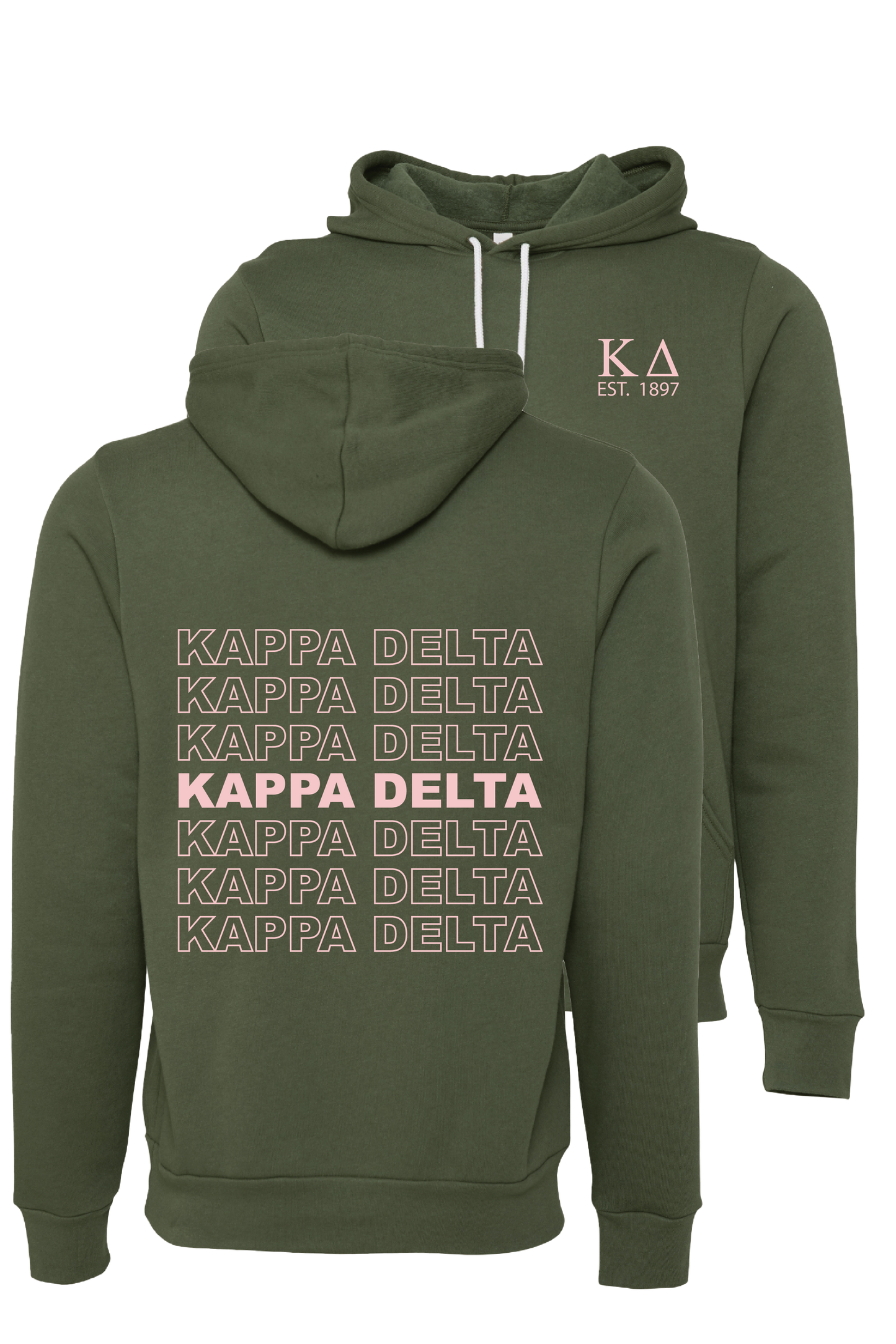 Kappa Delta Repeating Name Hooded Sweatshirts