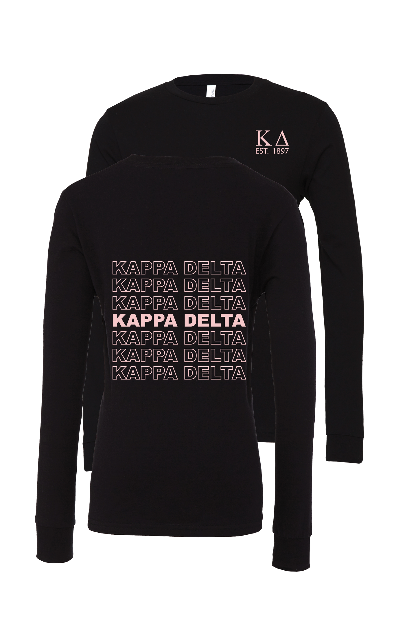 Kappa Delta Repeating Name Long Sleeve T-Shirts