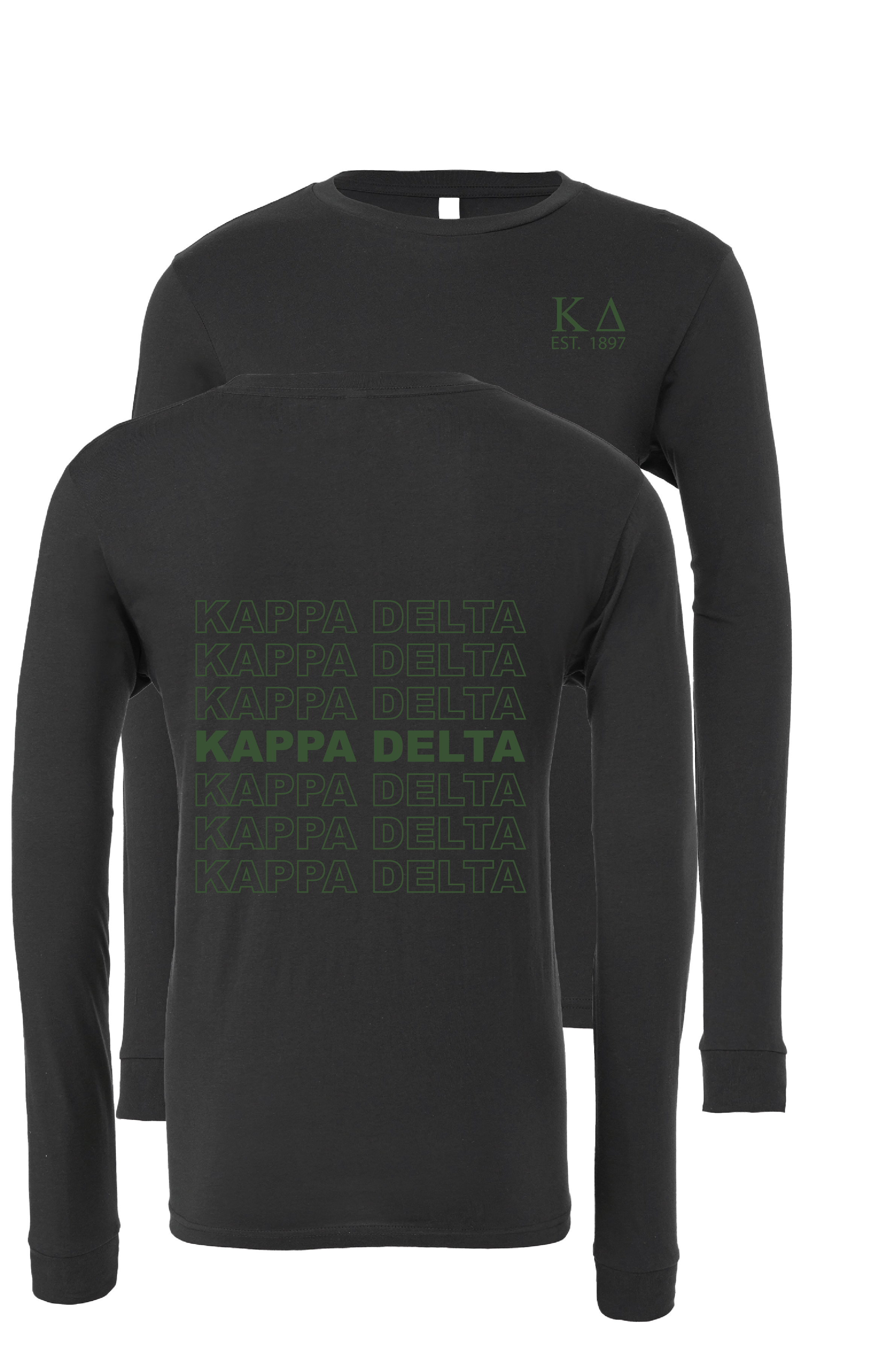 Kappa Delta Repeating Name Long Sleeve T Shirts