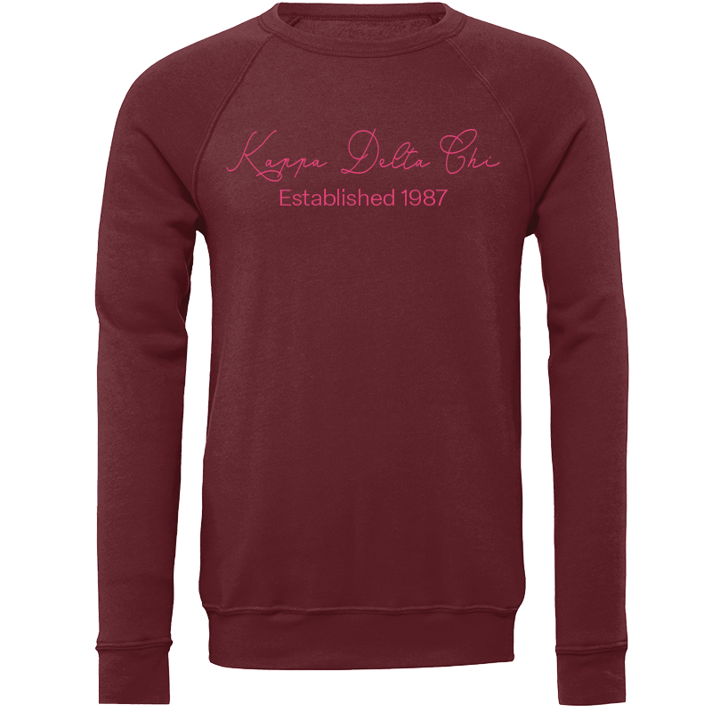 Kappa Delta Chi Embroidered Scripted Name Crewneck Sweatshirts