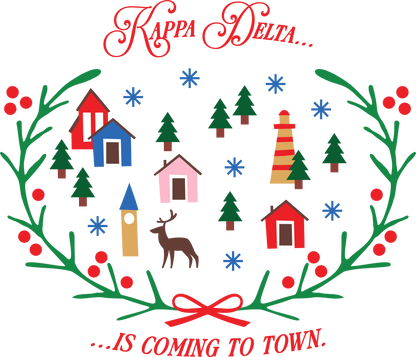 Kappa Delta Christmas Village Cropped Hoodie