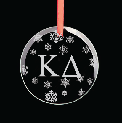 Kappa Delta Round Multi-Snowflake Ornament