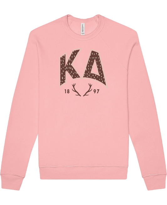 Kappa Delta Fawn Print Varsity Crewneck