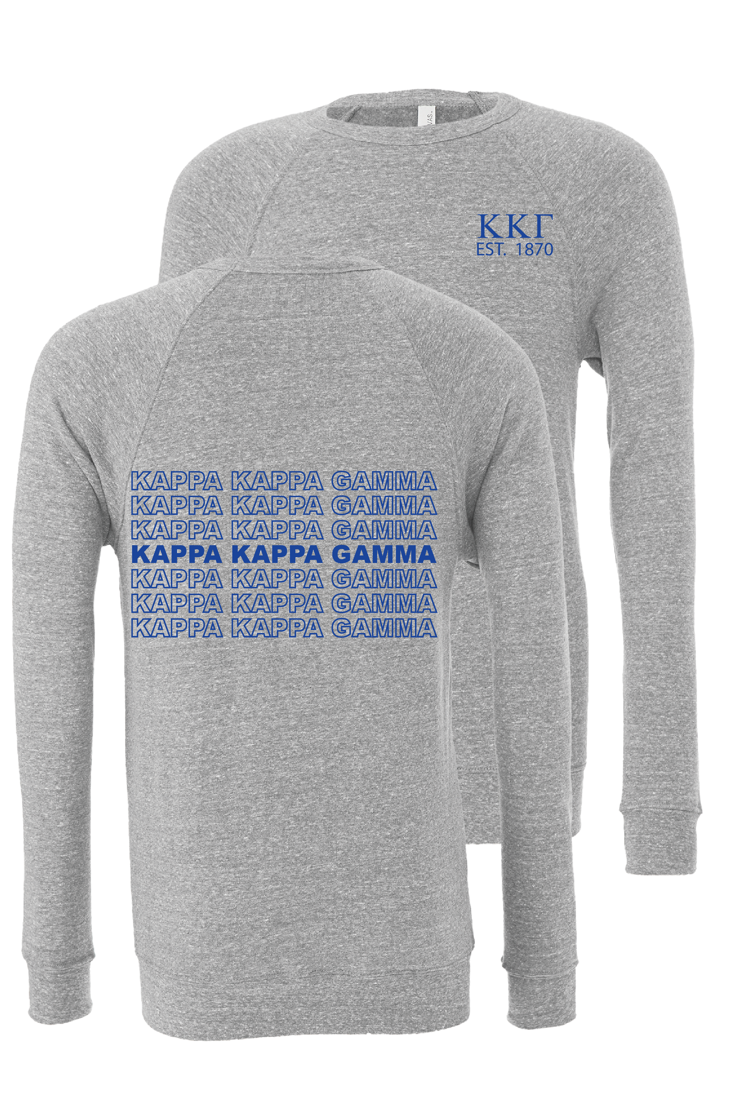 Kappa Kappa Gamma Repeating Name Crewneck Sweatshirts