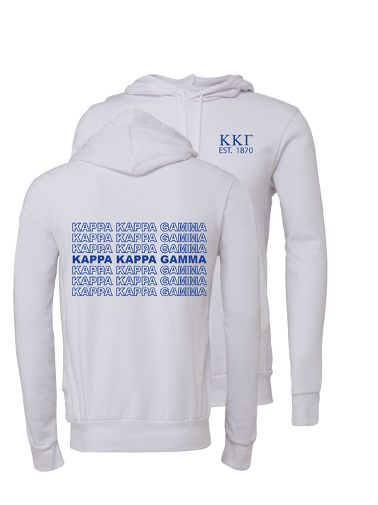 Kappa Kappa Gamma Repeating Name Hooded Sweatshirts