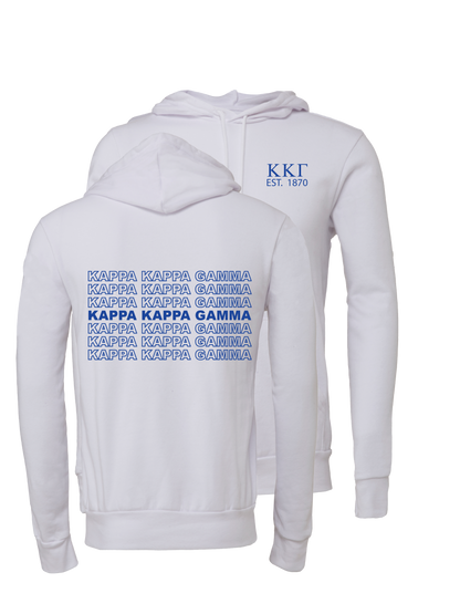 Kappa Kappa Gamma Repeating Name Hooded Sweatshirts