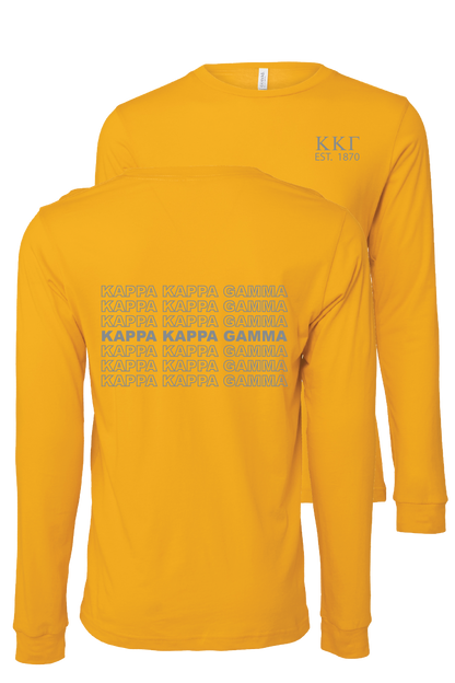 Kappa Kappa Gamma Repeating Name Long Sleeve T-Shirts