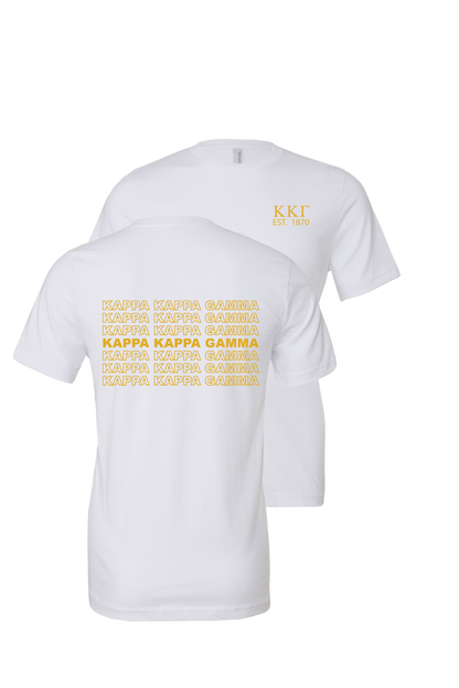 Kappa Kappa Gamma Repeating Name Short Sleeve T-Shirts