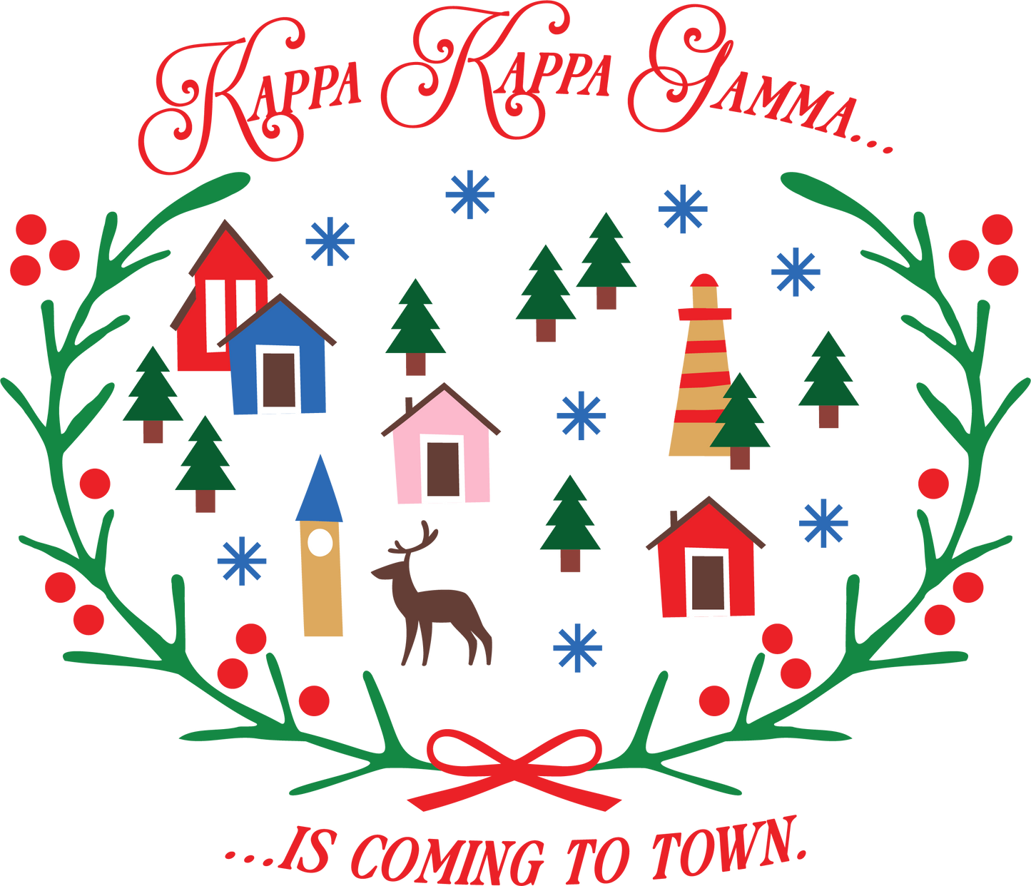 Kappa Kappa Gamma Christmas Village Cropped Hoodie