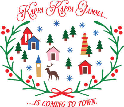 Kappa Kappa Gamma Christmas Village Cropped Hoodie