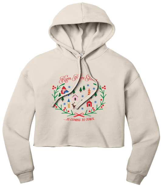 Kappa Kappa Gamma Christmas Village Cropped Hoodie