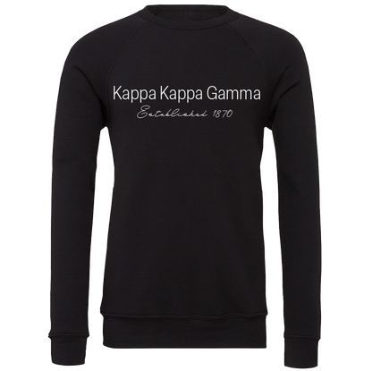 Kappa Kappa Gamma Embroidered Printed Name Crewneck Sweatshirts