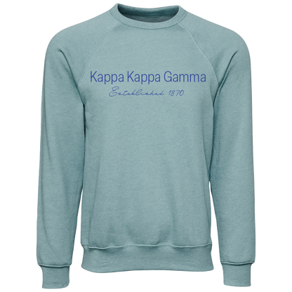 Kappa Kappa Gamma Embroidered Printed Name Crewneck Sweatshirts