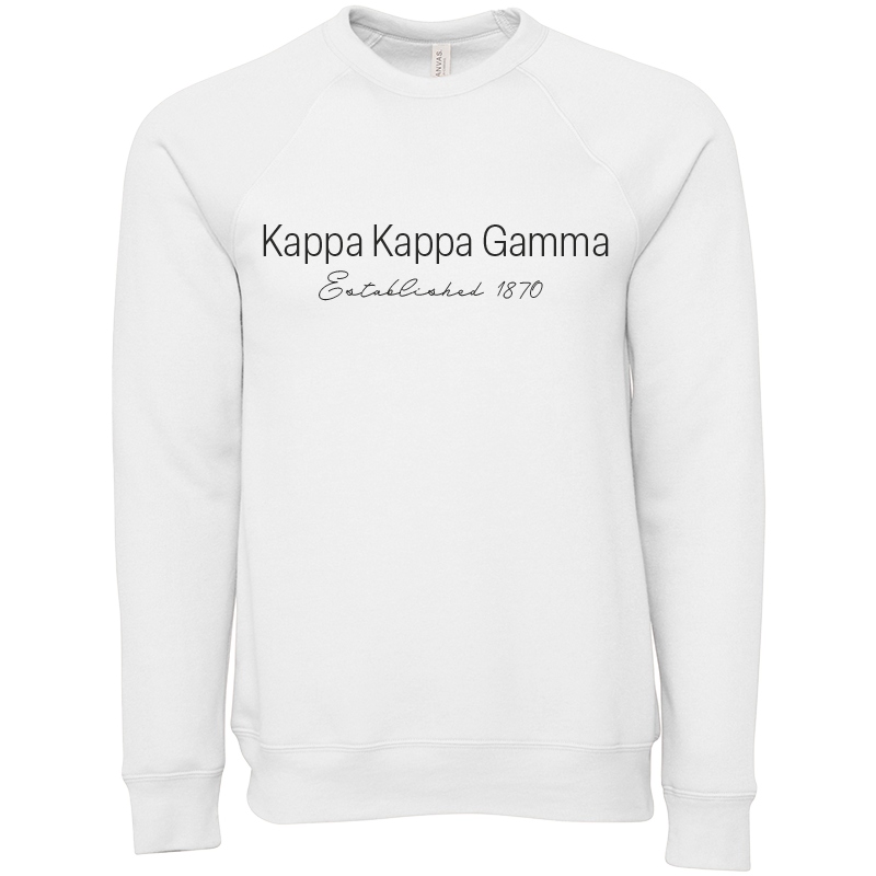 Kappa Kappa Gamma Embroidered Printed Name Crewneck Sweatshirts