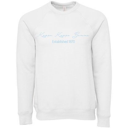 Kappa Kappa Gamma Embroidered Scripted Name Crewneck Sweatshirts