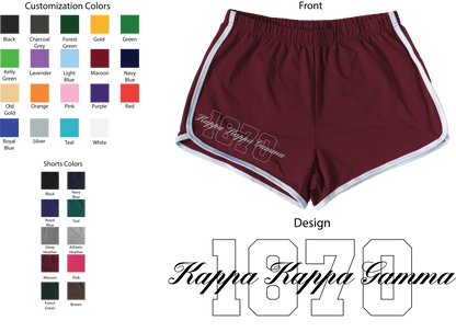Kappa Kappa Gamma Year and Name Women's Shorts